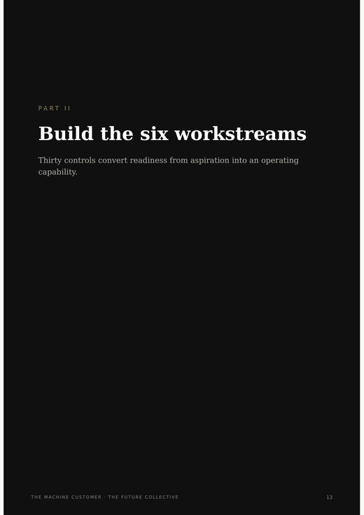 Part divider: Build the six workstreams
